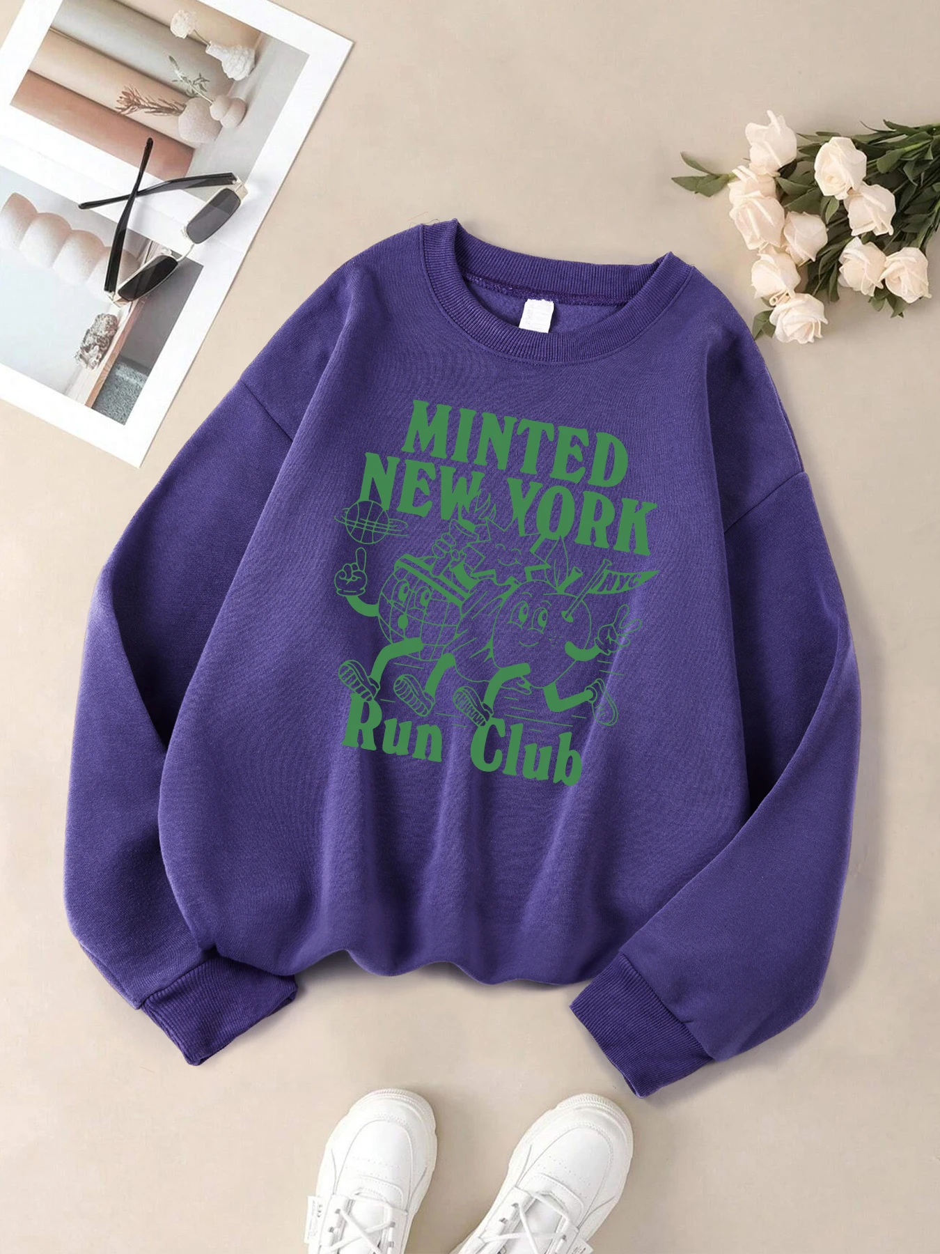 New York Run Club Druck Streetwear Frauen Mehrfarbige Sport Sweatshirts Herbst Casual Sweatshirt Verdicken Y2K Streetwears – Detail 18