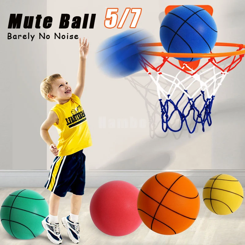 MuteBouncingBall24cmIndoorSilentBasketballSize7OutdoorFoam