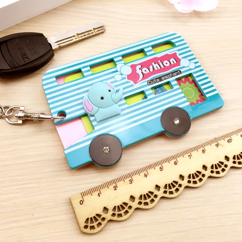 4Pcs/Lot Cute Bus Card Stock Cartoon Style With Key Chain For Bus Card Stationery Office Material School Supplies