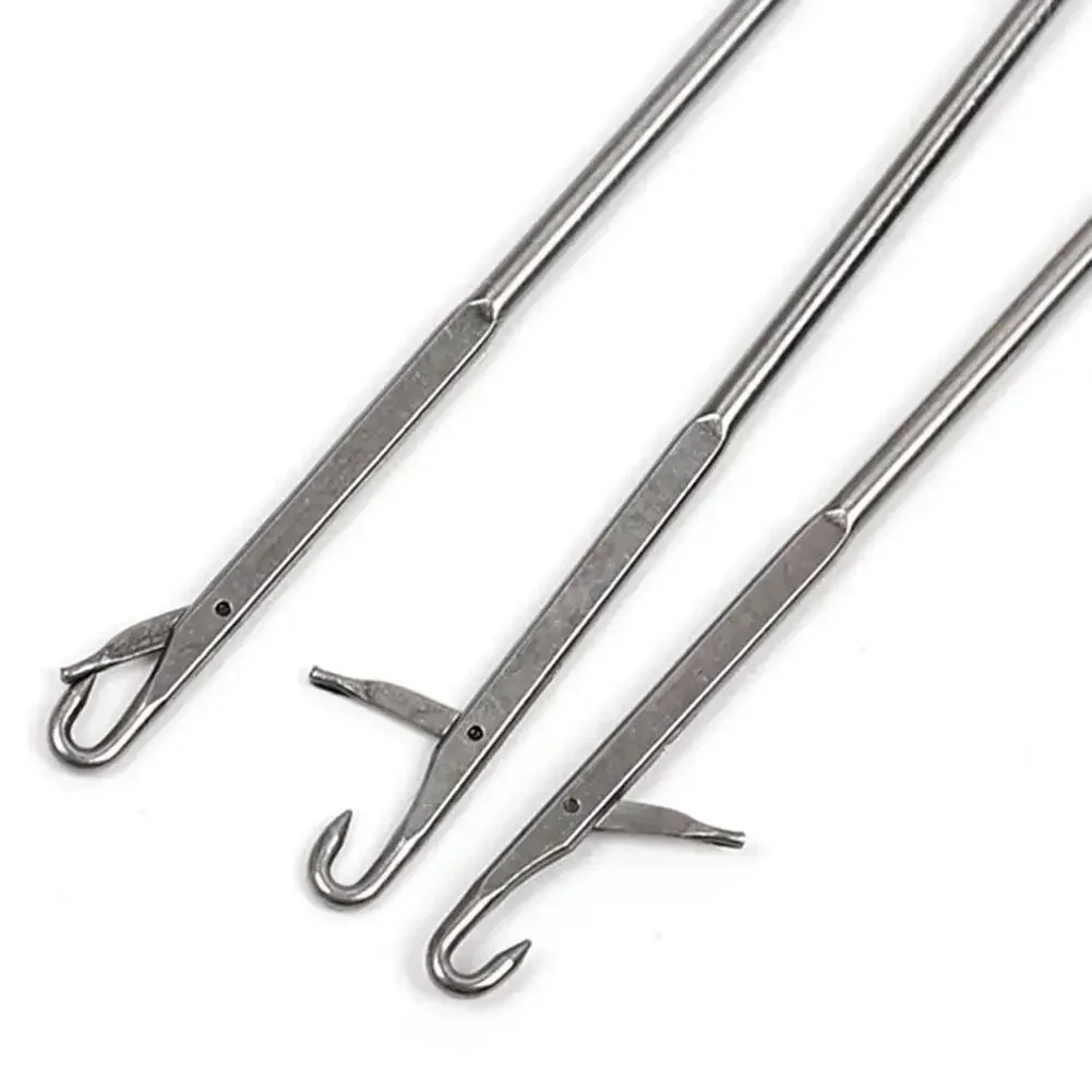 Sewing Loop Turner Hook Stainless Steel Loop Turner with Latch for Fabric Tube Belts Strips DIY Knitting Sewing Accessories