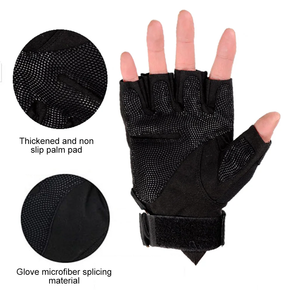 1 Pair Half Finger Men's Gloves Outdoor Tactical Gloves Sports Shooting Hunting Climbing Airsoft Motorcycle Cycling Gloves 5