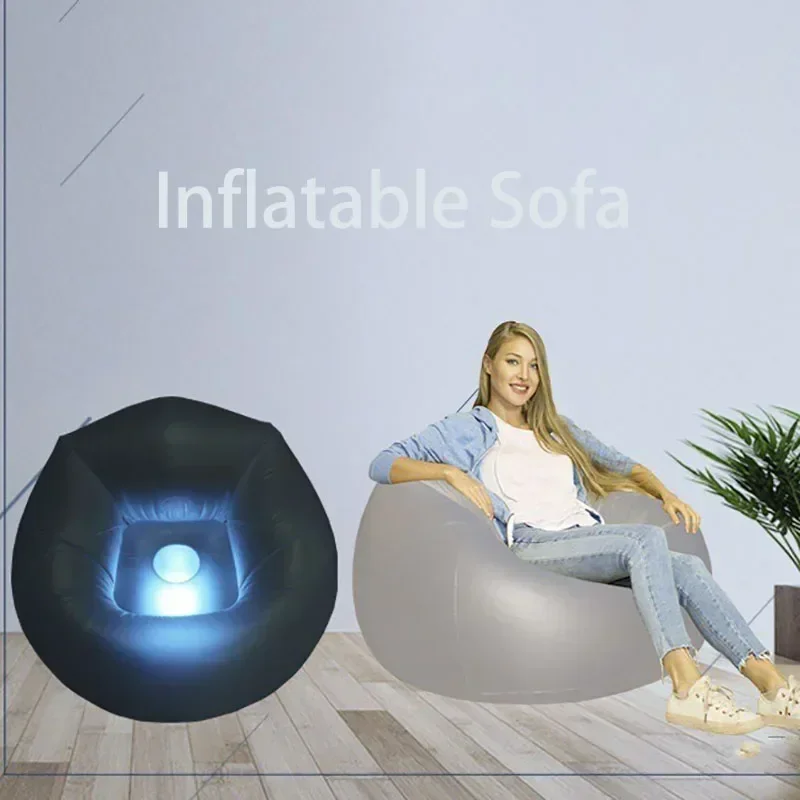 1 Outdoor Inflatable Sofa Home Transparent Luminous Lounge Chair Portable Camping Terrace PVC Ultralight Inflatable Sofa Seat