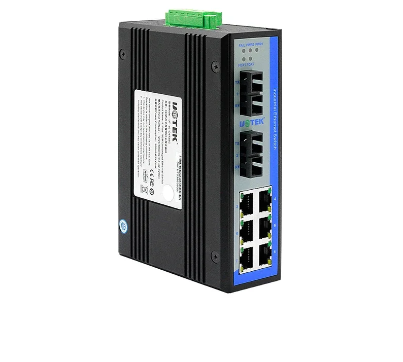 

2 Optical, 4 Electrical, and 6 Electrical Ethernet Optical Switches with Single-mode SC Interface Rail Type UT-60-D4T2SC/D6T2SC