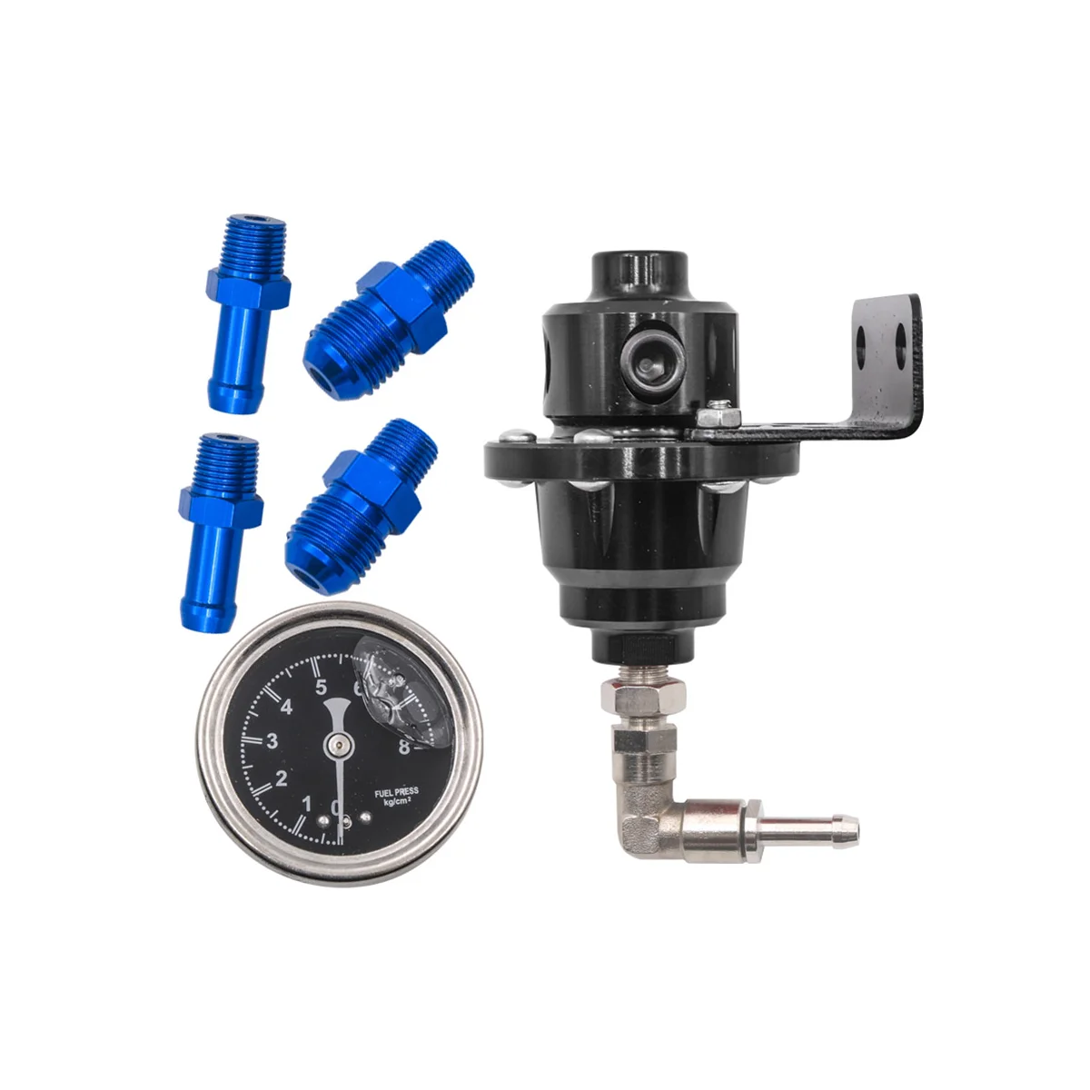 

Регулируемый топливный регулятор, усилитель топлива, Универсальный регулятор давления с манометром, автомобильные аксессуары, черный