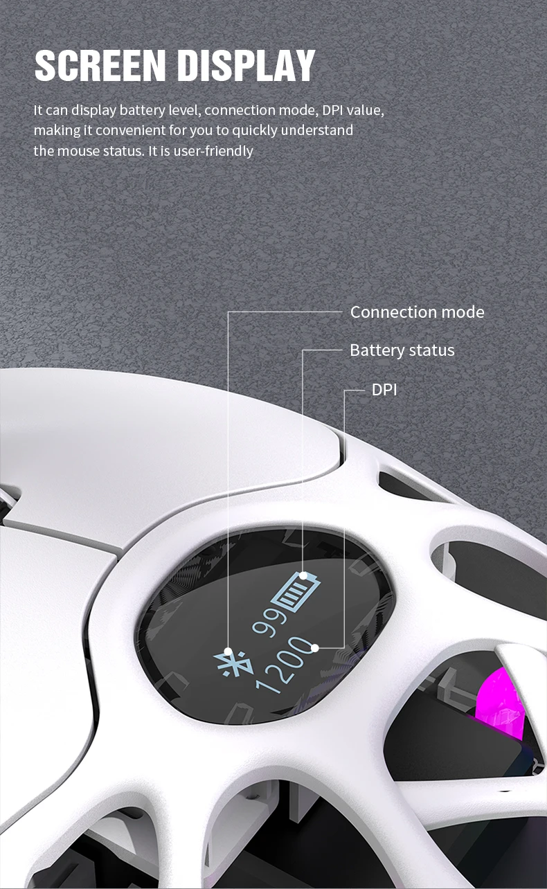 XUNFOX Wireless 2.4g Mouse Lightweight Competitive Game Mouse Charging Bluetooth Three-mode 1K Return Rate 12000DPI Computer