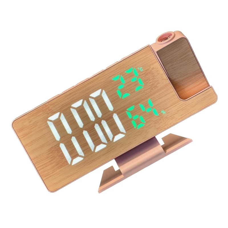 Modern Large Screen LED Clock with Projection and Alarms Temperature Humidity A0KF 4