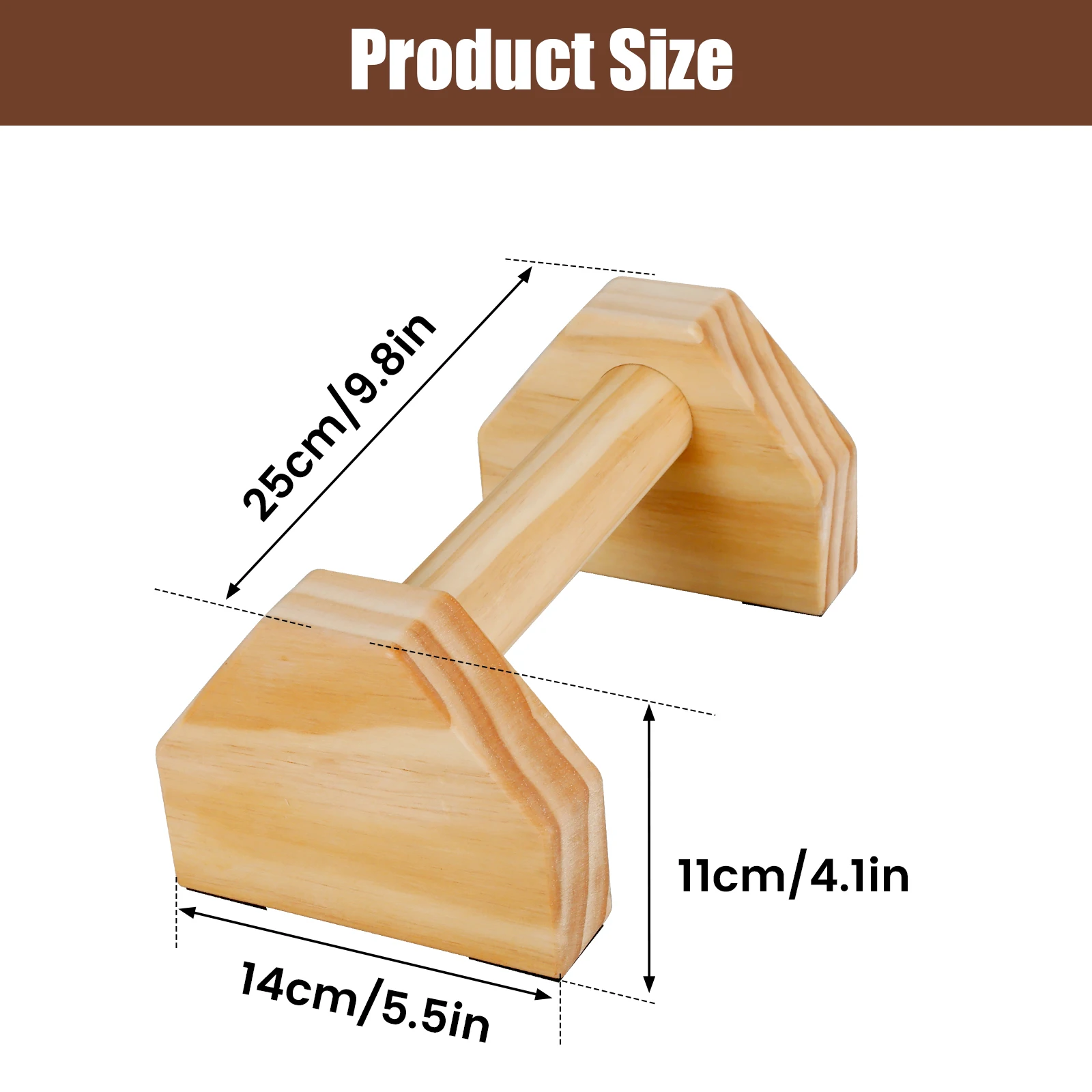Wooden Push-Up Bar Stands Exercise Non-Slip Parallettes Handle Stands Calisthenics Fitness Equipment Home Strength Training