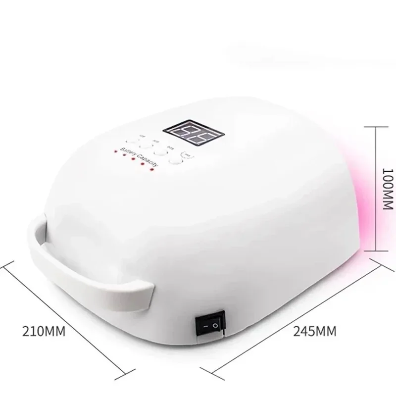 86W Wireless Gel Polish Drying Machine Rechargeable Nail Drying Lamp Red Light Manicure with Handle Cordless Nail UV LED Lamp