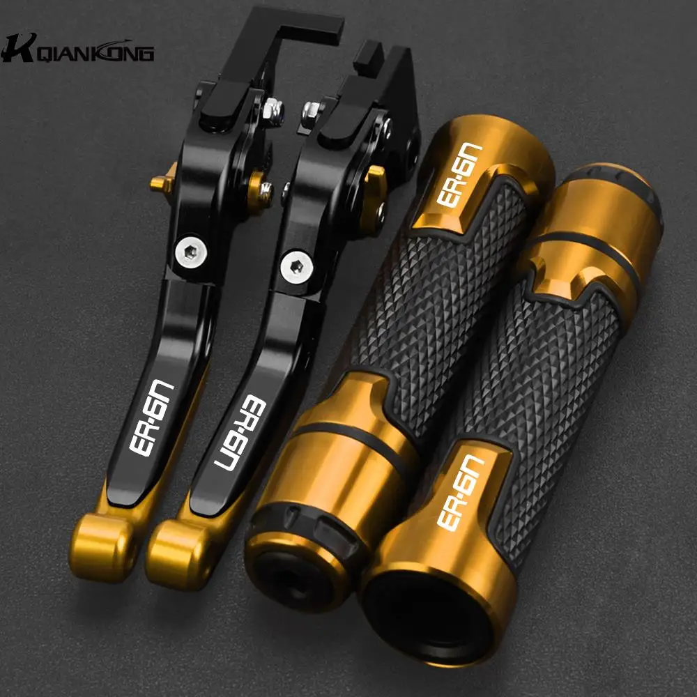 

Motorcycle 22MM Hand Grips Adjustable Clutch Brake Levers FOR Kawasaki ER6N ER 6N 2009-2017 2016 2015 2014 2013 2012 2011 2010