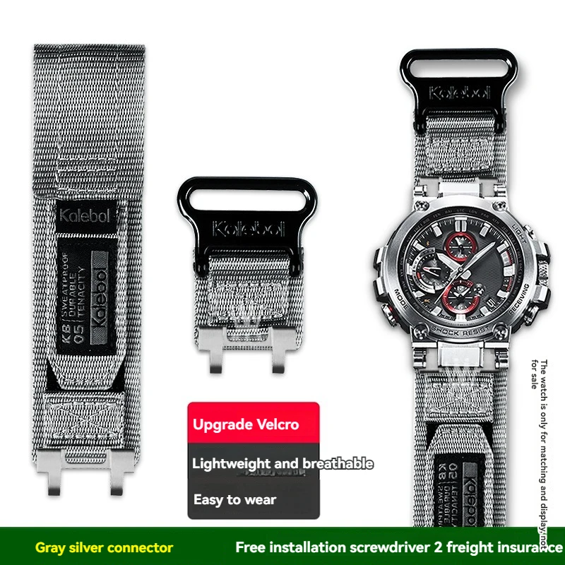 thumbnail image 1 of Correa de reloj de lona de nailon modificada G-SHOCK Casio 5544 MTG-B1000 G1000 Pulsera deportiva con eslabones de acero macizo GST B1000, 1 of 5