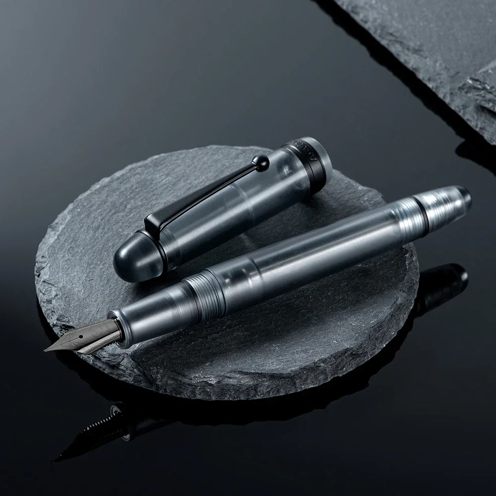 Asvine V126 Vacuum Filling Fountain Pen Matte Black Titanium EF/F/M Nib Acrylic Writing Christmas Gift Pen for Office Luxury 6