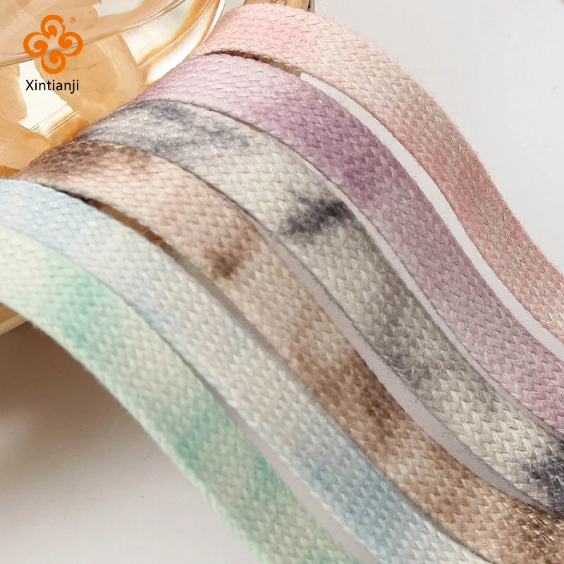 1cm wide Flat Braided Rope Twisted Cord Tie Dye Sweatpants Hoodie Drawstring Rope Replacement DIY Sewing Accessories 1pcs 135cm