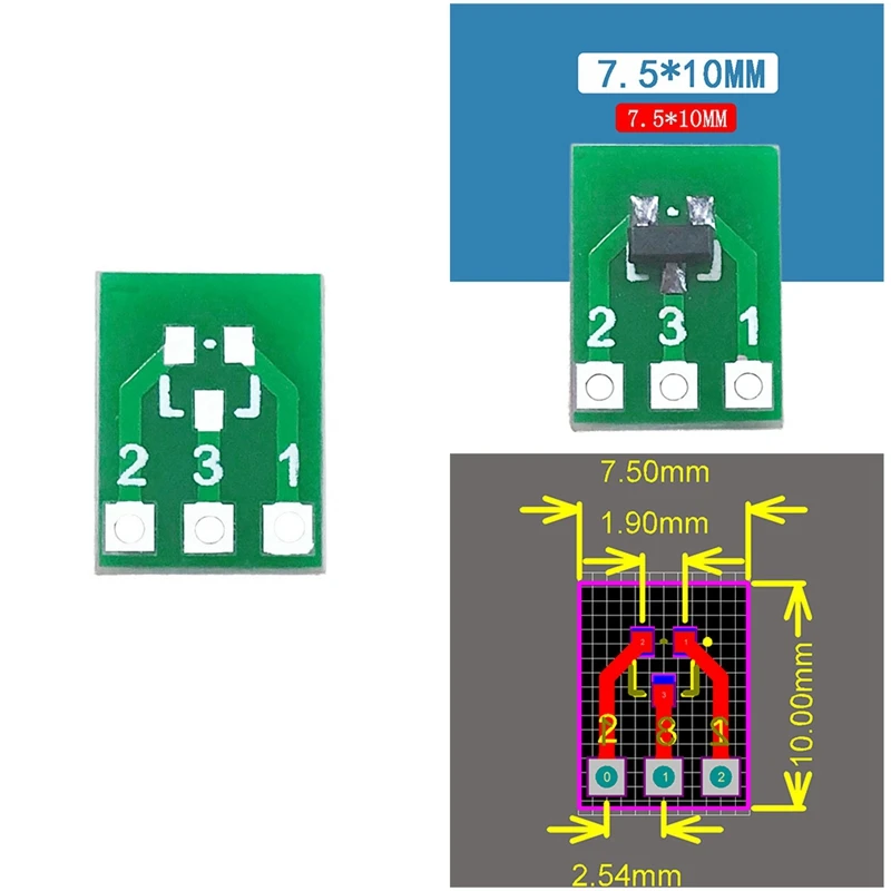 

SOT23 SOT23-3 Turn SIP3 Double-Side SMD Turn DIP SIP3 Adapter Converter Plate SOT SIP IC Socket PCB Board DIY Kit