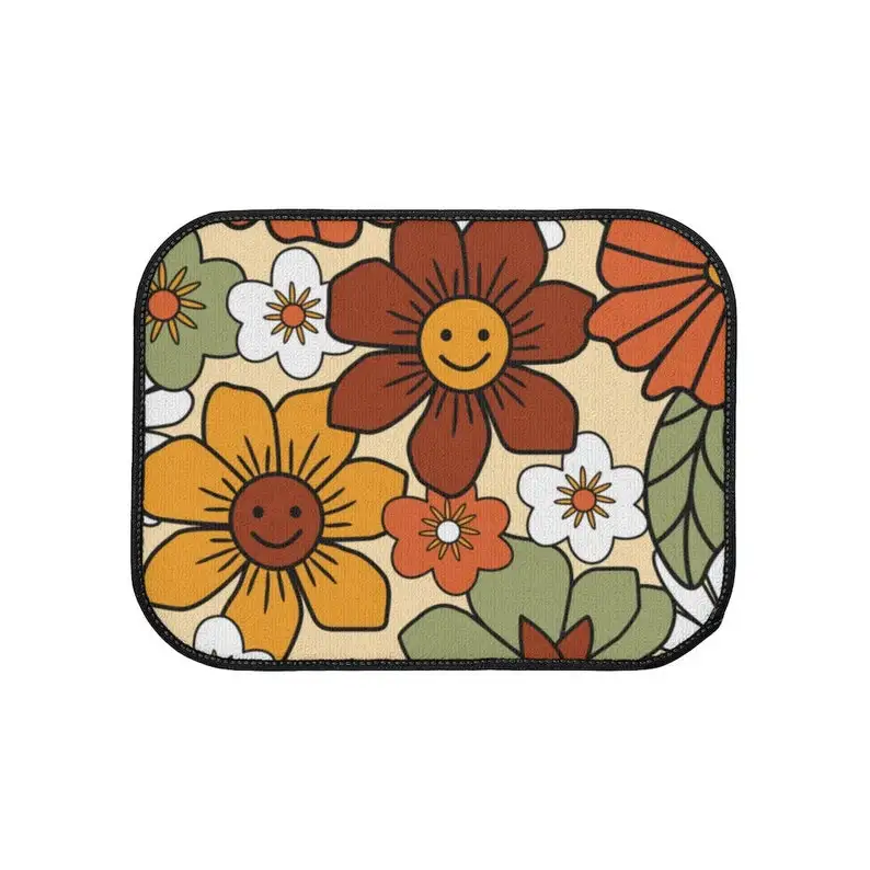 Kawaii Car Floor Mat,Aesthetic Flower Car Floor Mat,Cute Y2K Car