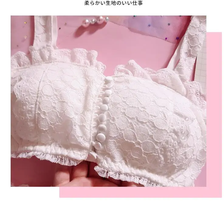 Japan Sweet Cute Sexy Push Up Bra Brief Set Lace Pink Underwear