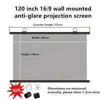 No-hole wall-mounted projection screen metal projection screen home projection screen 84 inches 100 inches 120 inches - Image 5