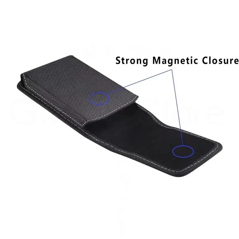 Men's Leather Belt Clip Phone Pouch with Universal Oxford Cloth Case