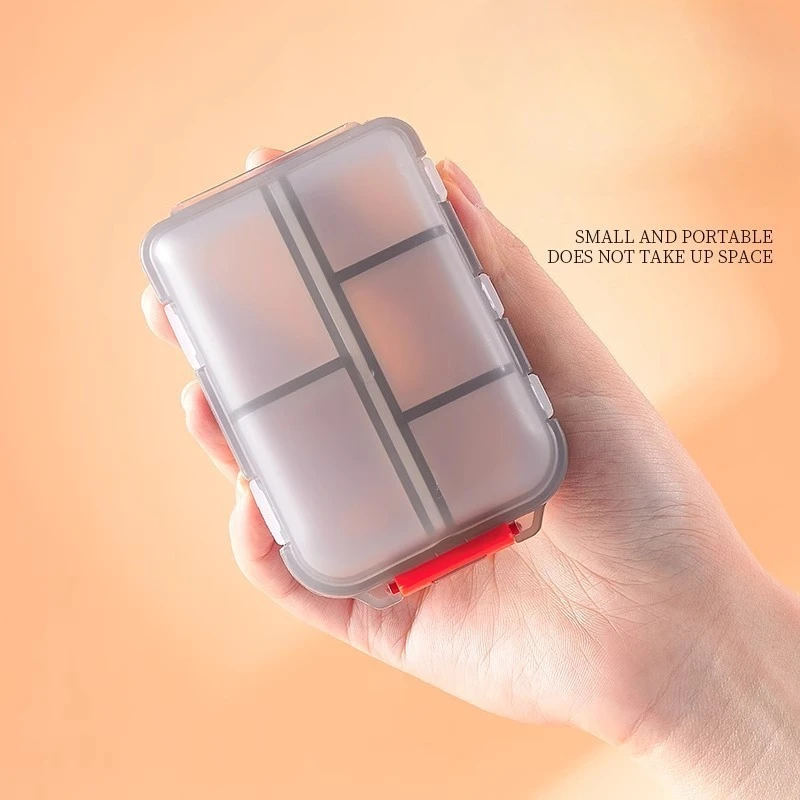 10-Compartment Weekly Pill Organizer - Portable Travel Case with Daily Dispenser Trays, Leak-Proof Medication &Vitamin Storage