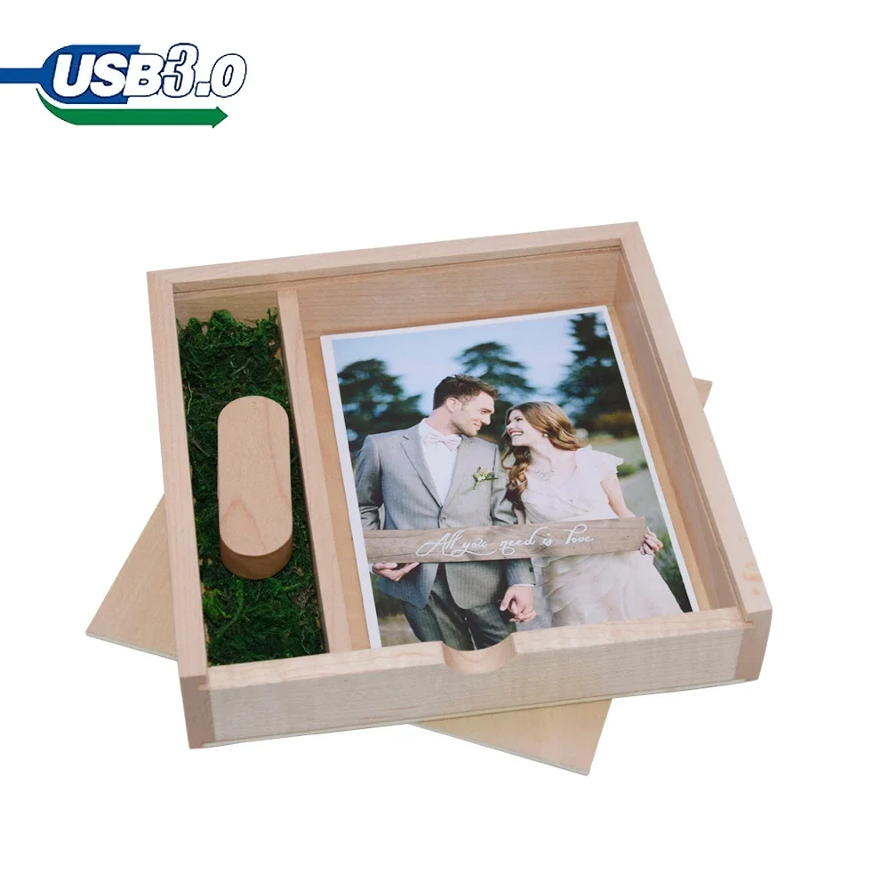 

Флэш-накопители USB 3,0 в деревянной коробке, 128 ГБ, 64 ГБ