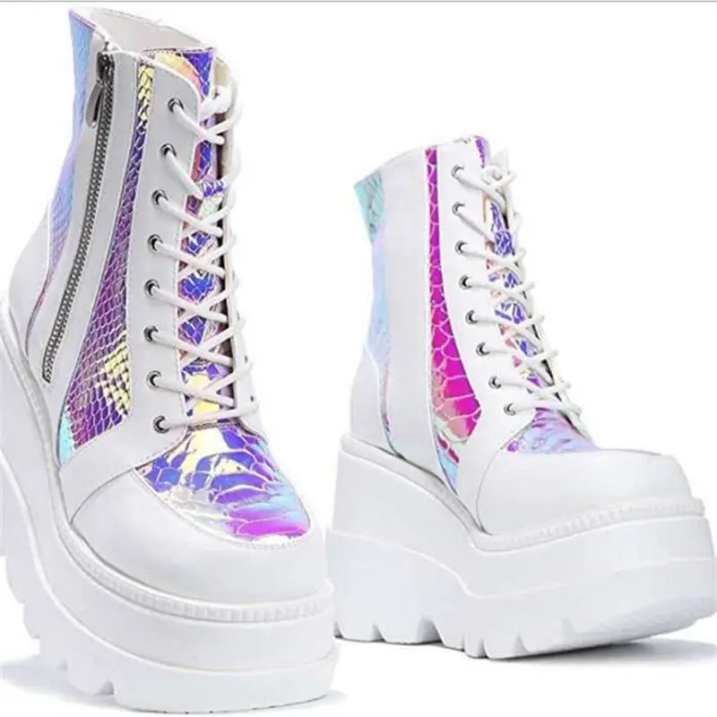 Big Emo Shoes|women's Gothic Punk Motorcycle Boots - High