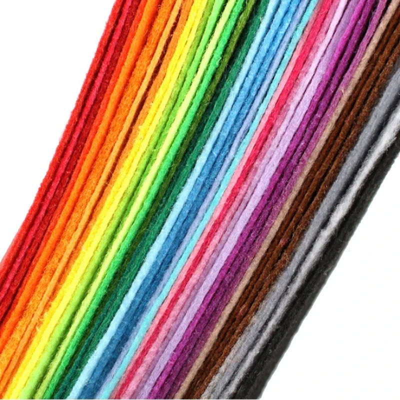 40Pcs 10cm*10cm Handmade DIY K indergarten Handmade Fabric Paper-Cut Cloth Weaving Colored Felt Cloth