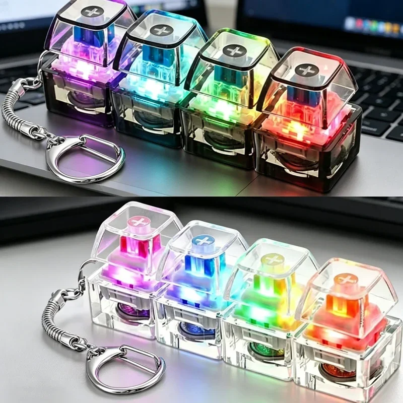 Stress-Relief LED Keychain Light & Portable Office Toy Accessory