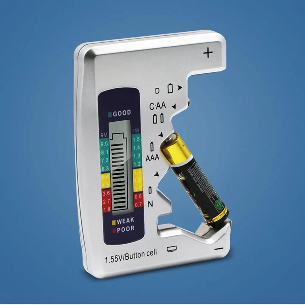 

Digital Battery Tester Battery Capacity Checker C/D/N/9V/AA/AAA/1.5V Battery Power Measuring Instrument Accessory