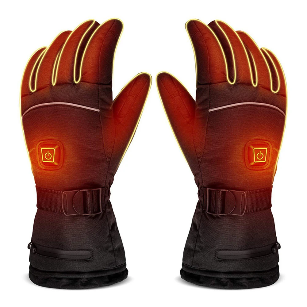 

Перчатки с электроподогревом, зимние теплые мотоциклетные перчатки с питанием от аккумулятора, водонепроницаемые грелки для рук с сенсорным экраном для езды на велосипеде и лыжах