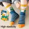5Pairs 1-16Years Children Socks Childhood Fun Car Bright Color Soft Elasticity Abrasion Resistance Leisure Middle Sports Socks 4