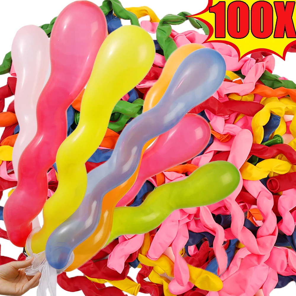 

100/1PCS Spiral Balloon Latex Long Balloons Celebration Parties Birthday Wedding Background Decoration Kids Toys Gifts Supplies