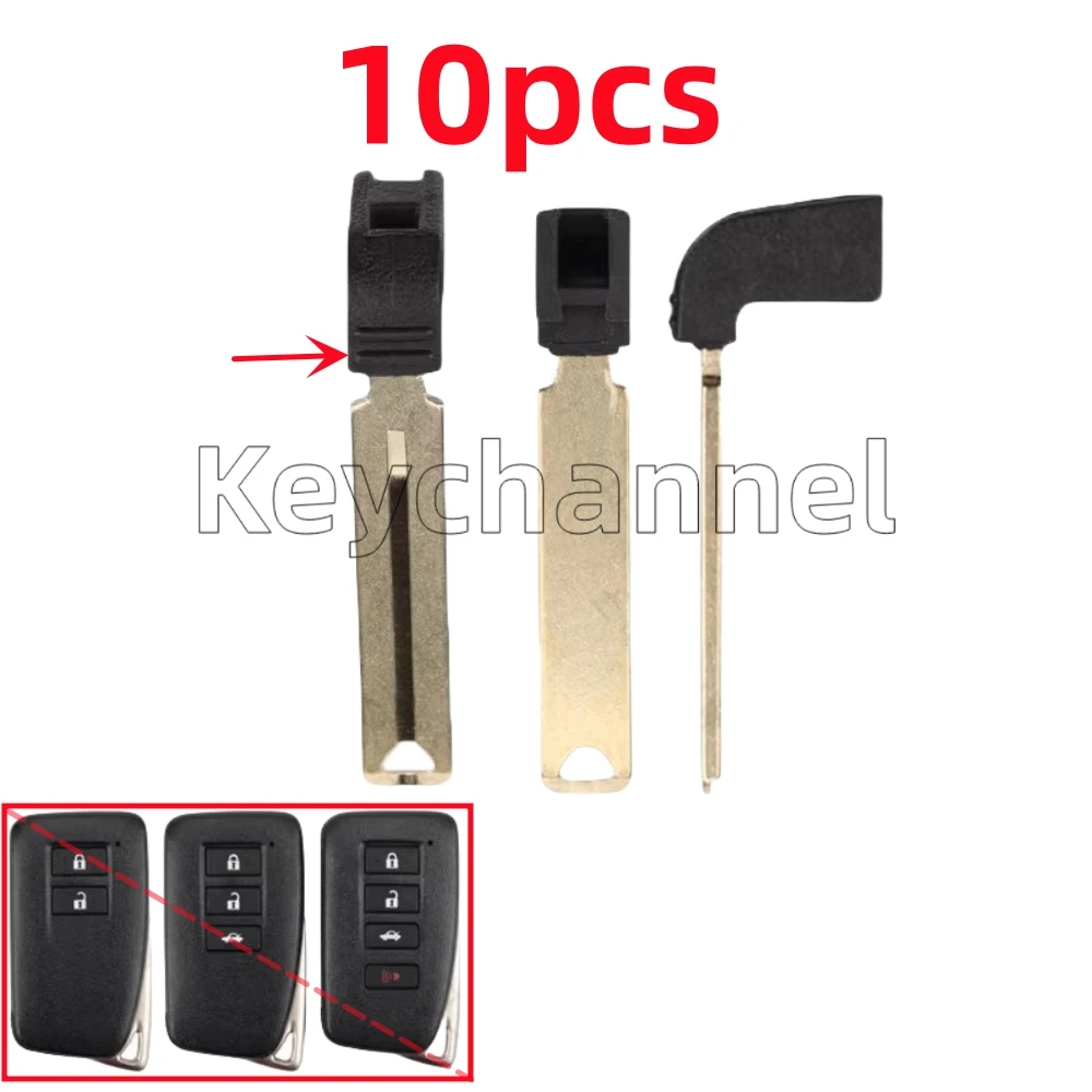 10pcs Car Key Blank Emergency Key Blade Smart Remote Insert Blade for Lexus GS350 GS450h IS250 IS350 RC350 ES300h ES350 NX GS RX
