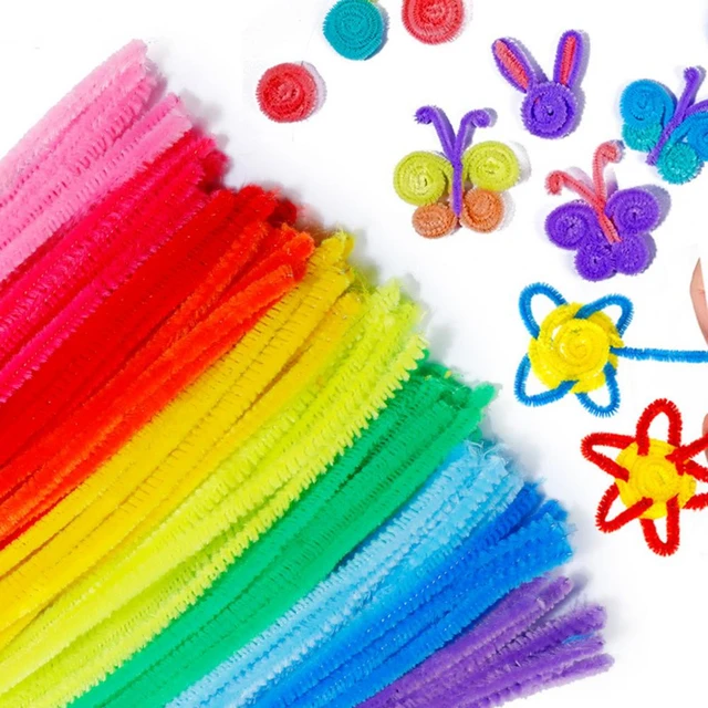 Bulk Chenille Stems Plush Wire Toys Colorful Pipe Cleaners Craft Kit  Flexible Wire Stems for Kids' Diy Art Projects Handicraft - AliExpress