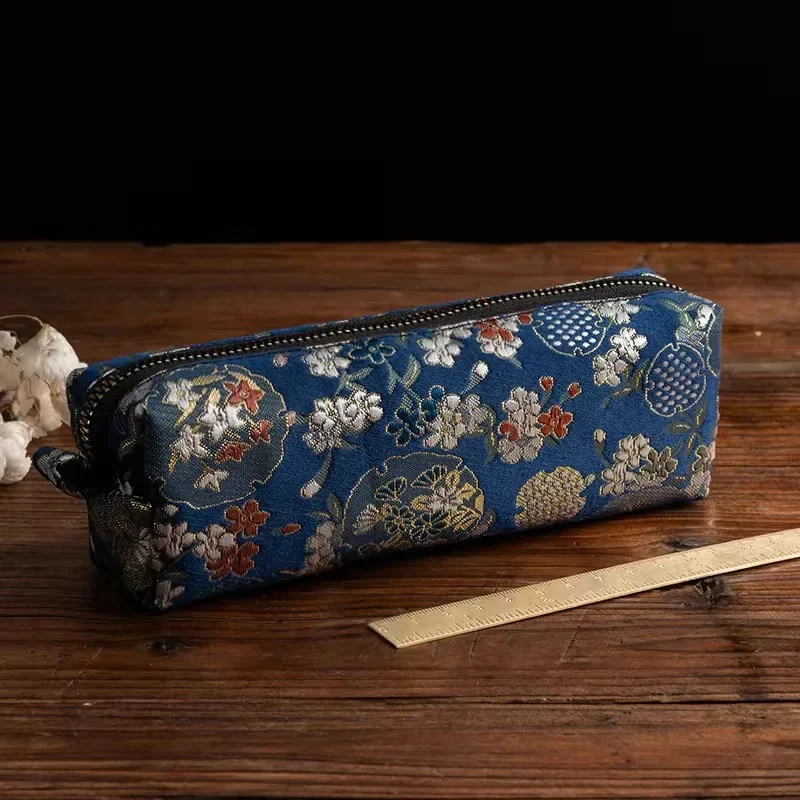 

Creative Chinese Embroidery Pencil Bags Elegant Silk Brocade Embroidered Pencil Bag Gift for Friend Kid Student Stationery