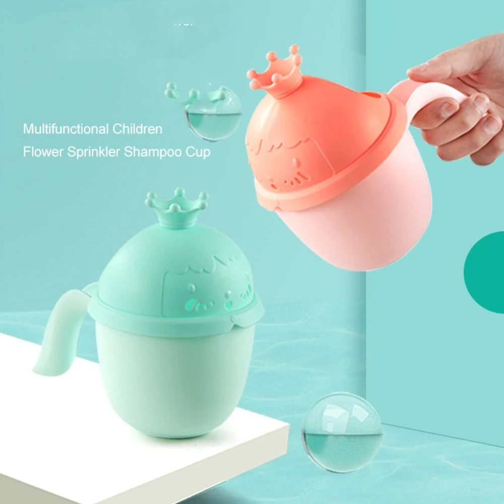 Baby Bath Caps Shampoo Cup Crown Shower Spoons