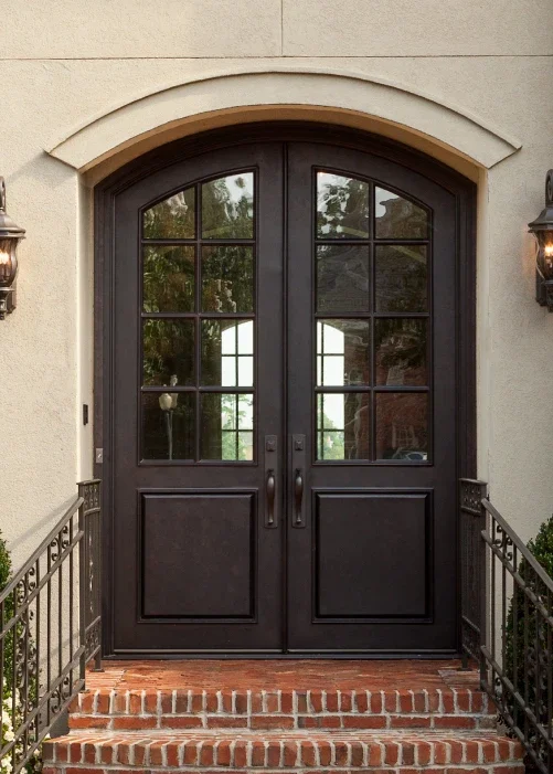 Factory Supply Cast Wrought Iron Exterior Door Iron Window And Door Grills Entry Iron Door 5