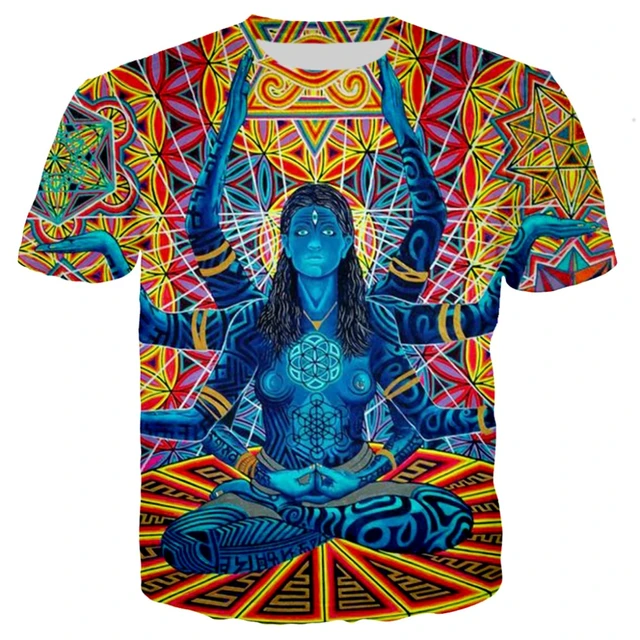 faktum tilskuer bacon 3d Print Harajuku Indian Psychedelic Summer Retro T Shirt Men Women Ethnic  Buddha Art Painting Witch T Shirt - T-shirts - AliExpress