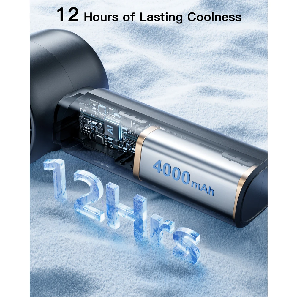 coldSky Portable Handheld Fan 4000mAh Battery Operated with - Image 3