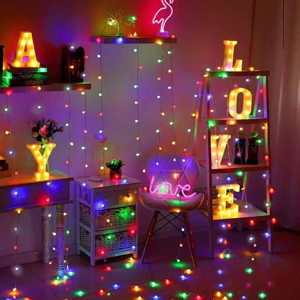 Battery Operated LED Crystal Ball Fairy Lights 8 Modes Waterproof String Light for Garden Patio Yard Tree Wedding Decoration