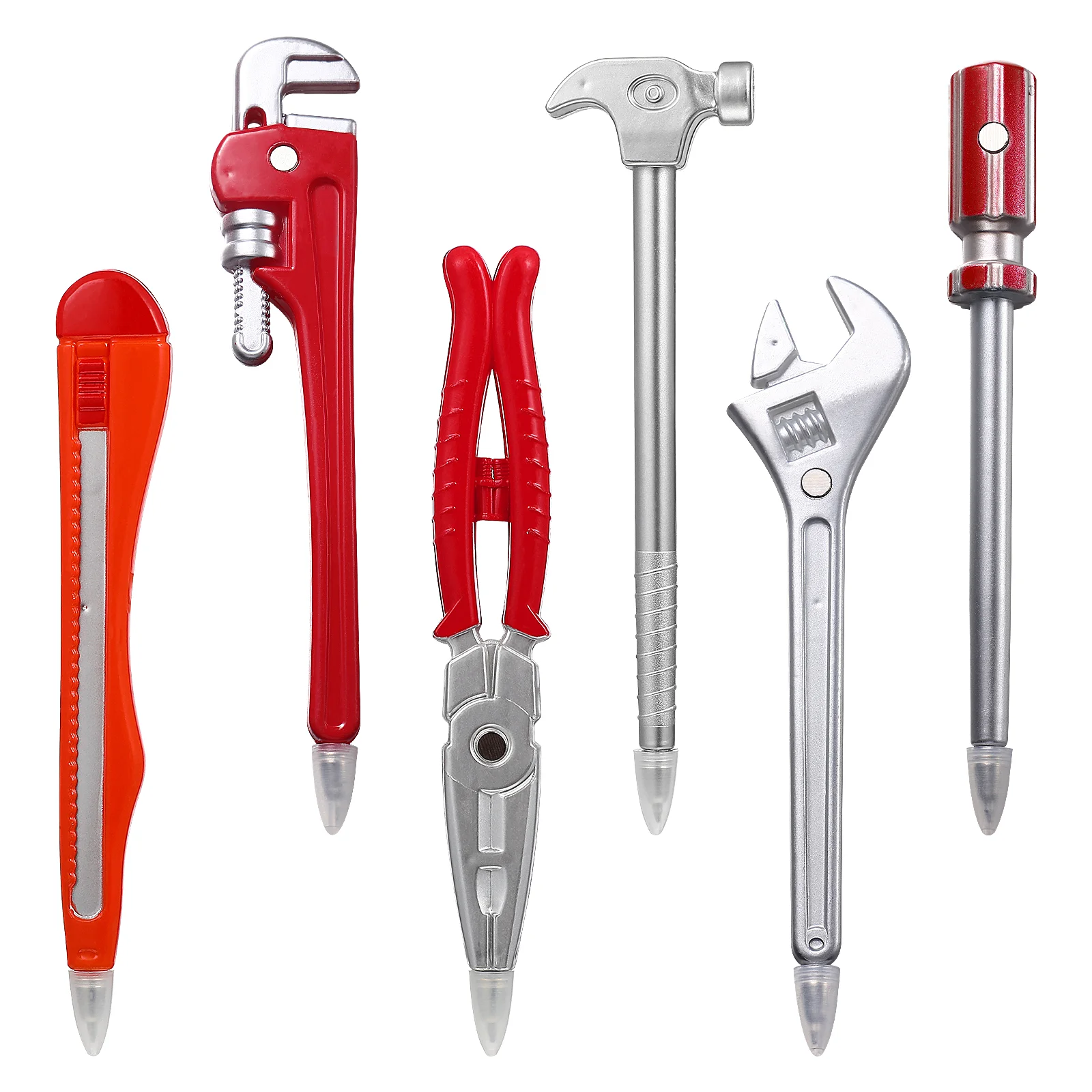 

Nuobesty Black Ink Pens Set of 6 - Hardware Shaped Ballpoint Pens with Knife, Spanner, Hammer, and Screwdriver (Random Color)