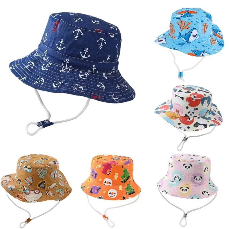 Children Bucket Hats Panama Summer Baby Girls Boys Fisherman Cap Cartoon Cotton Toddler Hats Beach Sun Cap sun hats,fisherman hat,denim bucket hats,sunscreen hats,bucket hats,sun hat