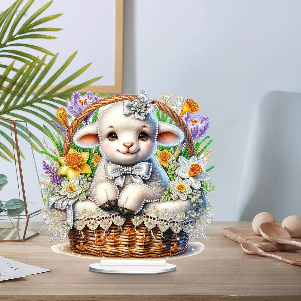 Creative Easter Table Top Diamond Painting Ornament Kits Rabbit Lamb Chick Egg Special Shape Desktop Diamond Art Kits Home Decor