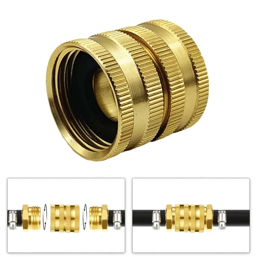 thumbnail image 2 of 4pcs Garden Hose Connector Fitting 3/4 Inch Double Female Hose Adapter Threaded 2 of 11