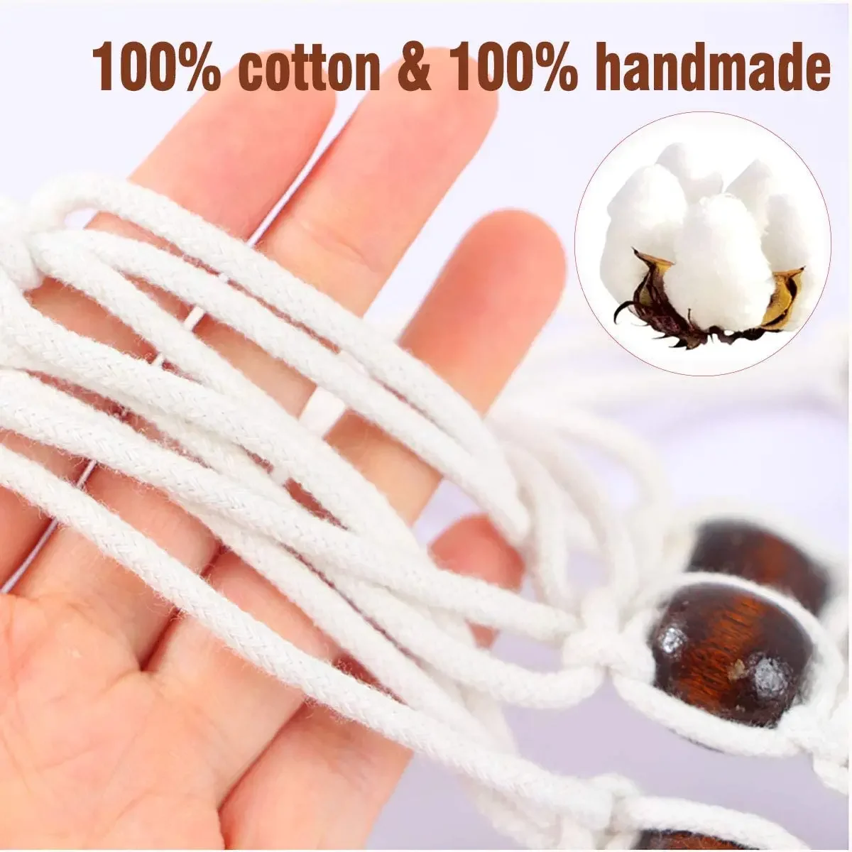 Macrame Handmade Plant Hanger Baskets Flower Pots Holder Balcony Hanging Decoration Knotted Lifting Rope Hom