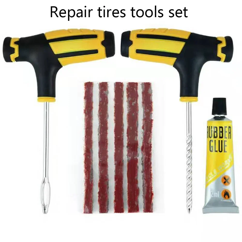 1 Set SMTB Road Bicycle Tire Repair Tools tire repair kit Bike Tubeless Tire Rubber Bacon Strip And Insertion Tool Urgent Glue Free Repair