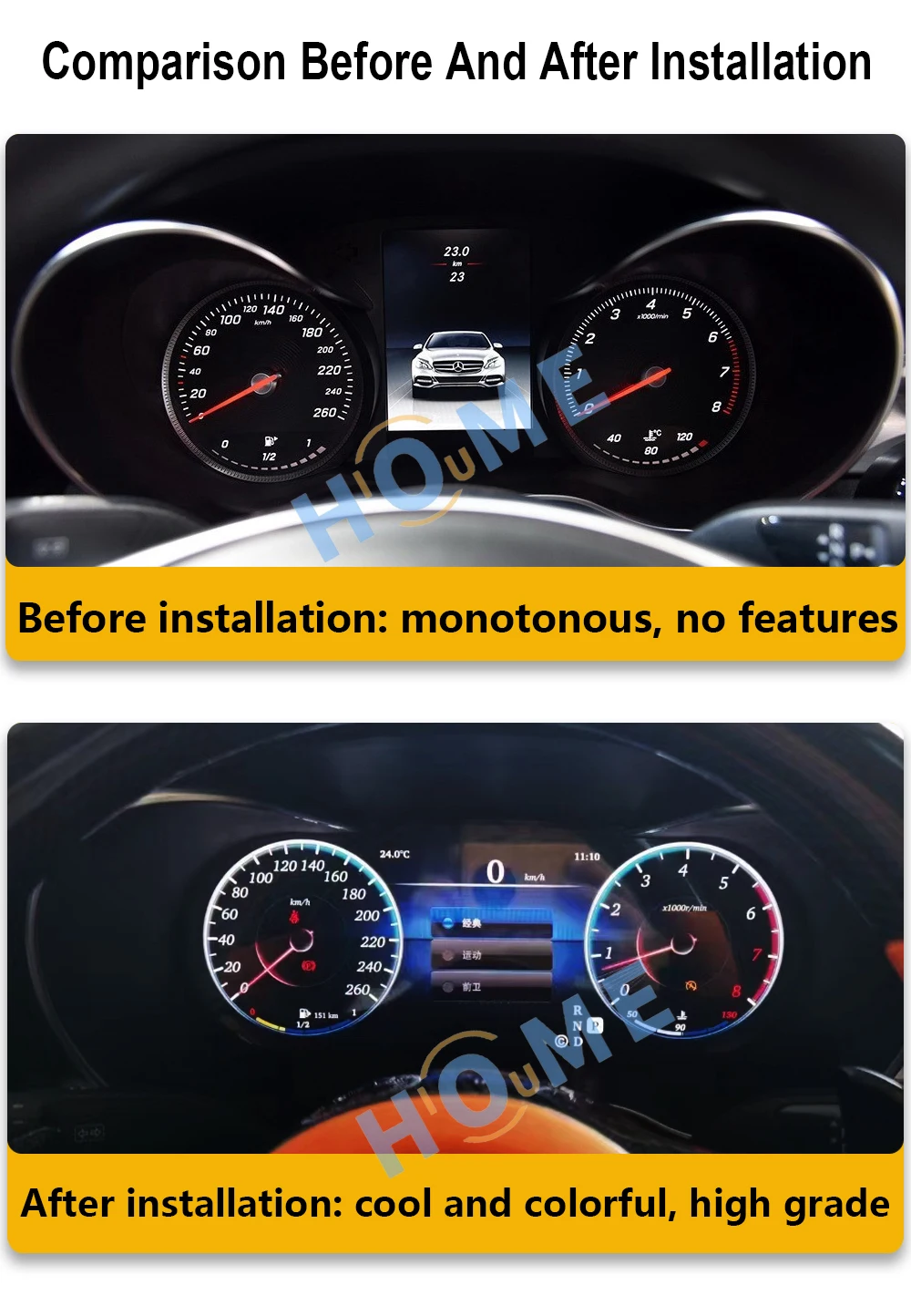 ڵ LCD    ӵ 跮   ׼, ú ÷,  C Ŭ W205 W204 2011-2018 Ŭ