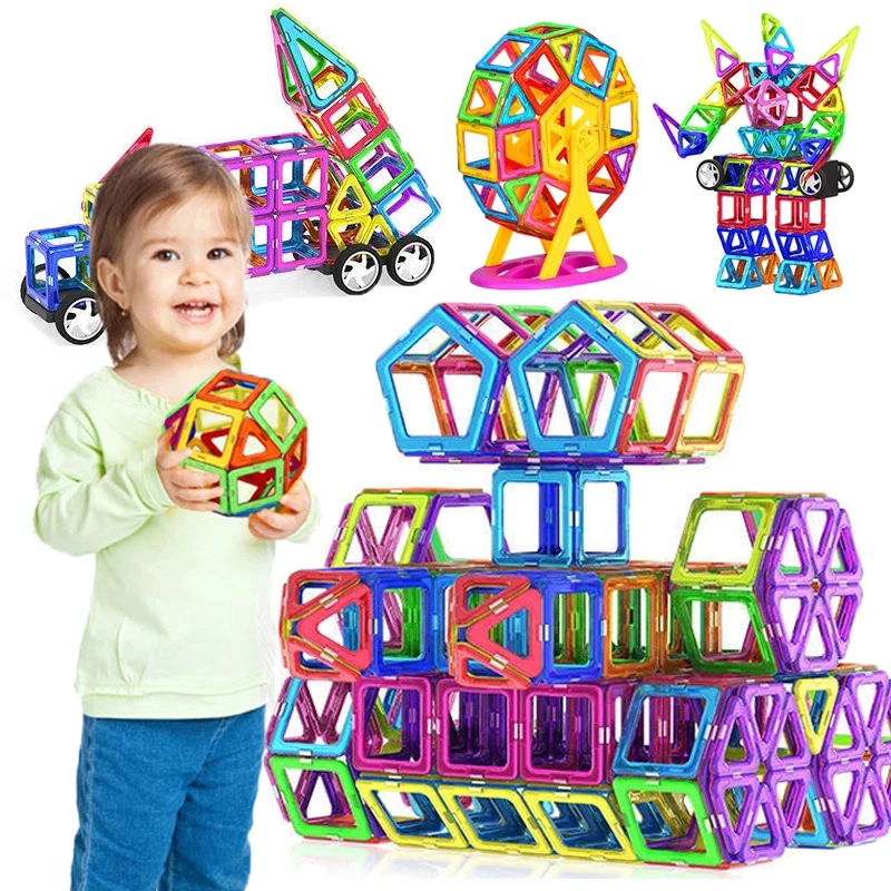 Big Size and Mini Size Magnetic Designer Magnet Building Blocks Accessories  Educational constructor Toys For Children