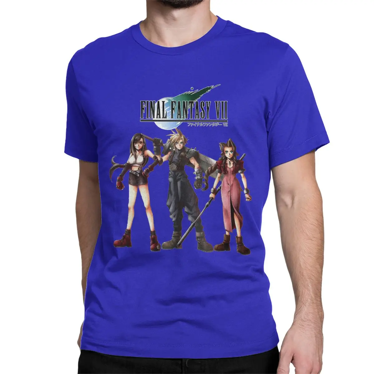 thumbnail image 1 of Camiseta retro de Final Fantasy 7 Cloud Tifa Aerith para hombre y mujer, de algodón puro, cuello redondo, manga corta, gráfica, 1 of 7