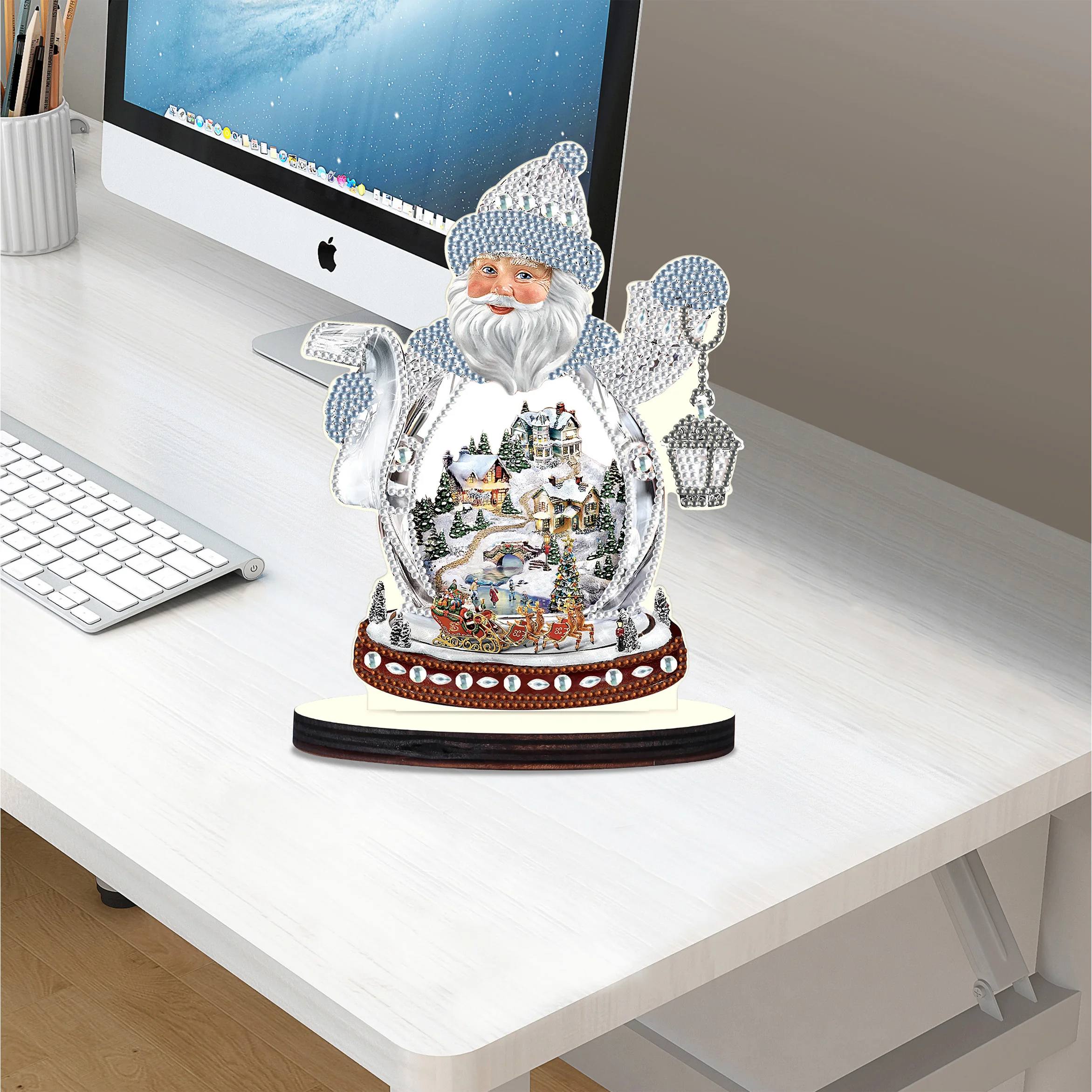 Snow White Santa Claus 5D DIY special shape diamond art desktop ornament set DIY decoration home Christmas desktop decorations