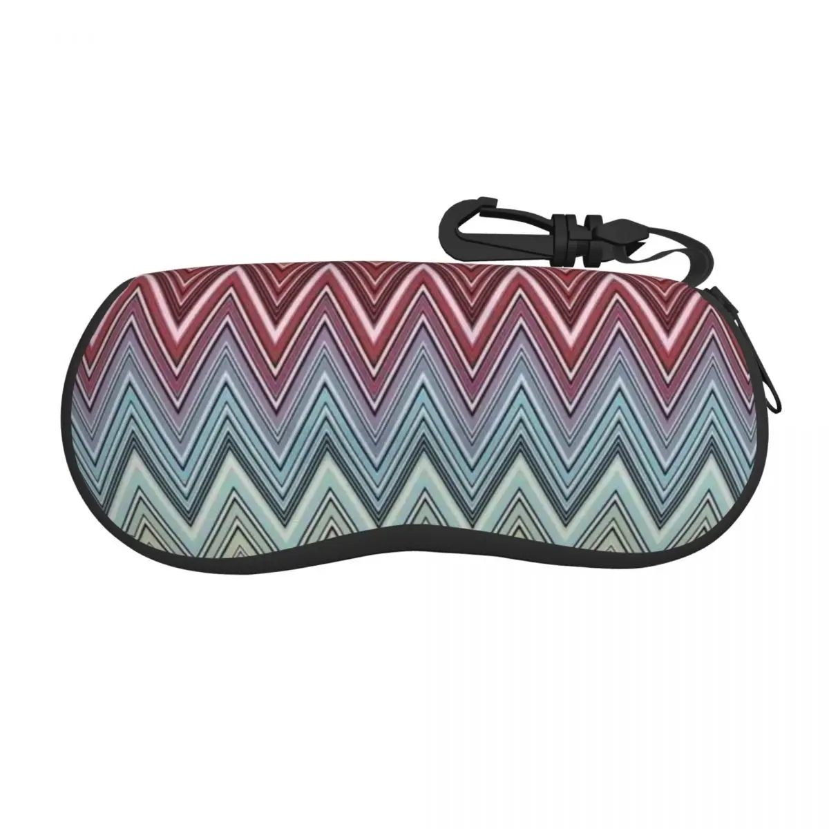 

Multicolor Chic Zigzag Sunglasses Soft Case Neoprene Zipper Boho Chic Zig Zag Shell Eyeglass Case Protective Box For Glasses