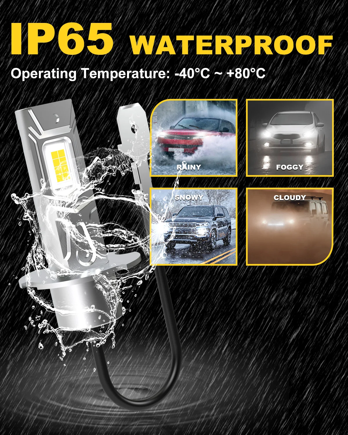 카투르 2개 H3 자동차 LED 헤드라이트 전구 DRL 초고휘도 6000K 화이트 고출력 로우 빔 포르쉐 911 카이엔 파나메라용
